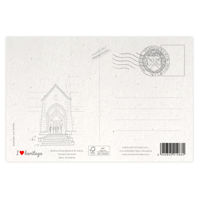 Carte postala Biserica Evanghelica, Sibiu [2]