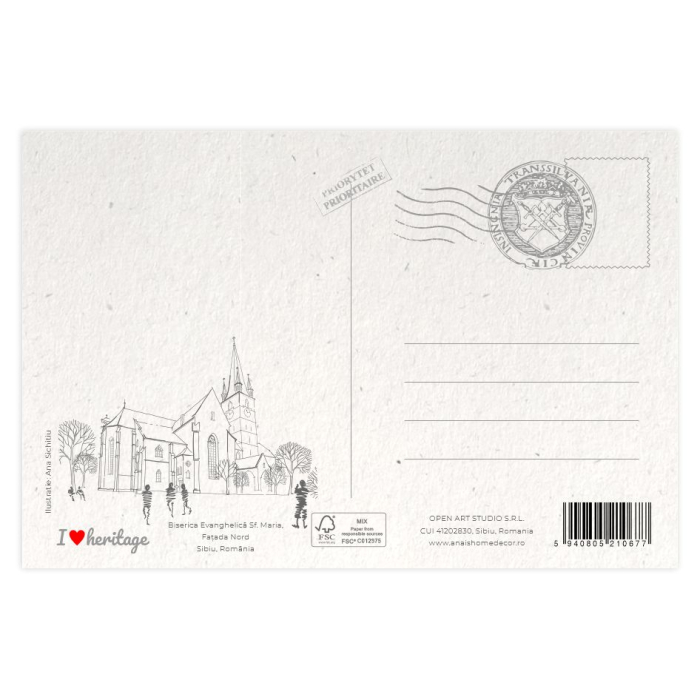 Carte postala Biserica Evanghelica, Sibiu [2]