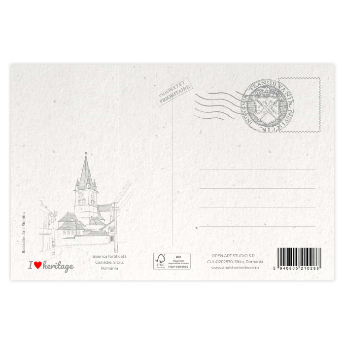 Carte postala Cisnadie, Sibiu, Biserica fortificata [2]