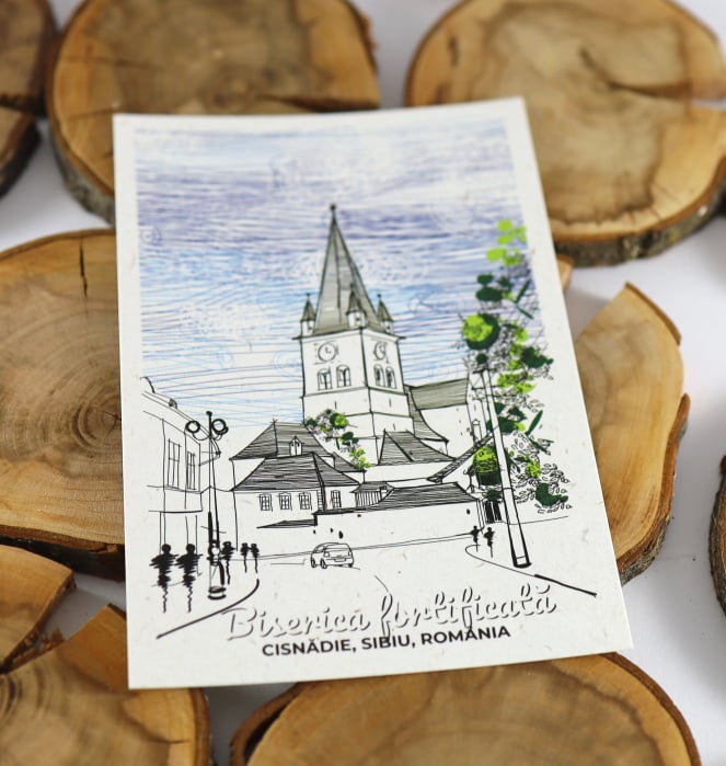 Carte postala Cisnadie, Sibiu, Biserica fortificata [3]