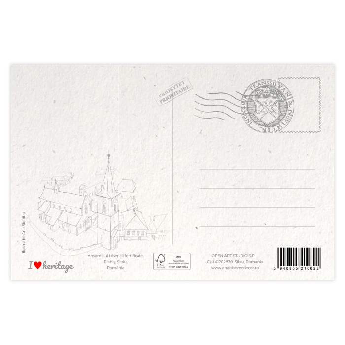 Carte postala Richis, Sibiu, Ansamlul Bisericii Fortiifcate [2]