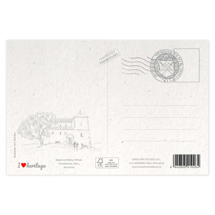 Carte postala Cisnadiaora, Sibiu, suvenir Transilvania [2]
