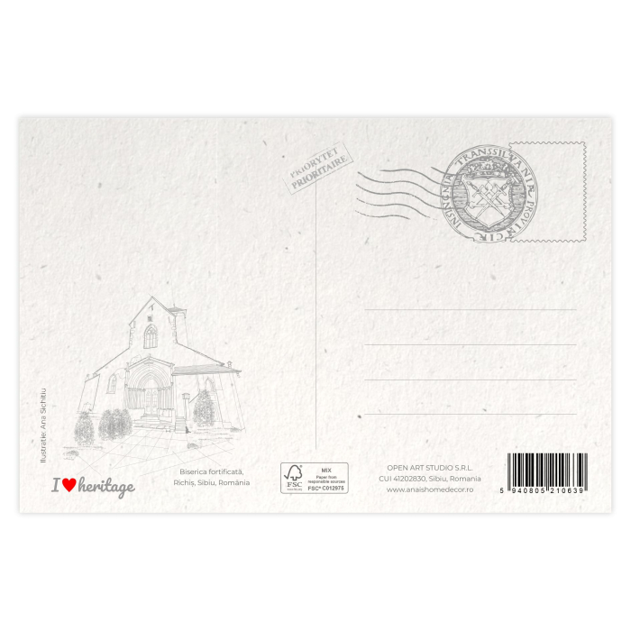 Carte postala Biserica Fortificata Richis, Sibiu [2]