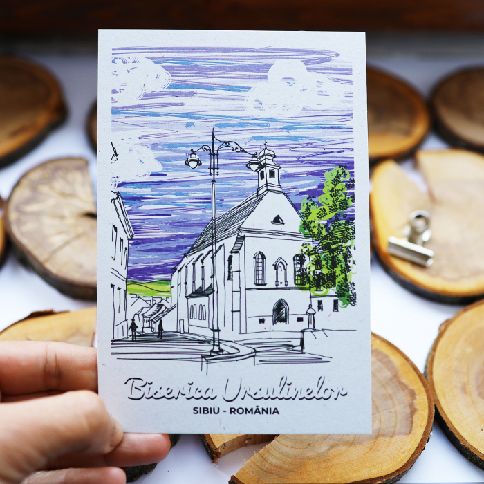 Carte postala model Biserica Ursulinelor, suvenir Sibiu [6]