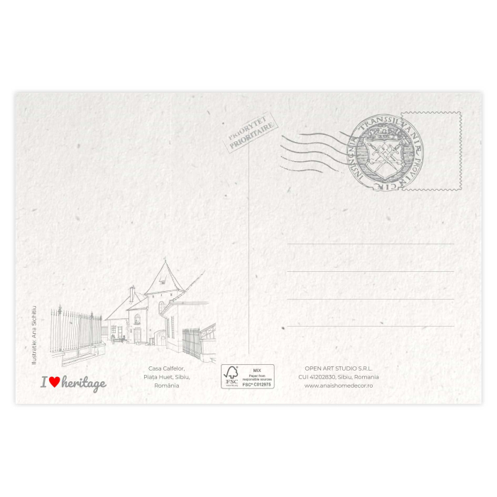 Carte postala Casa Calfelor, piata Huet, Sibiu [2]