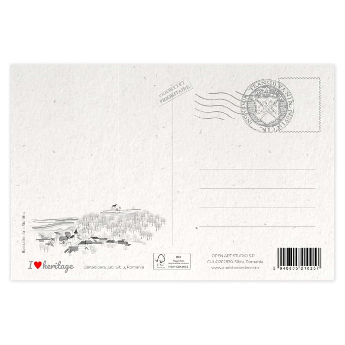 Carte postala Cisnadioara, Sibiu, suvenir Transilvania [2]