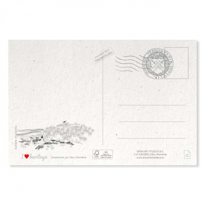 Carte postala Cisnadioara, Sibiu, suvenir Transilvania [2]