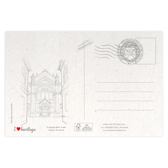Carte postală, Sinagoga Beth Israel, Brașov [2]