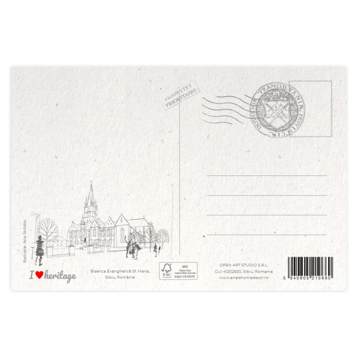Carte postala Biserica Evanghelica, Sibiu [2]