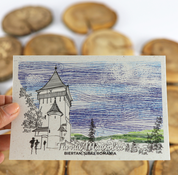 Carte postala Biertan, Sibiu, suvenir Transilvania [3]