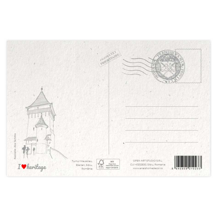 Carte postala Biertan, Sibiu, suvenir Transilvania [2]