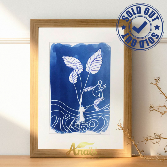 Cyanotype art, Read a Leaf [1]