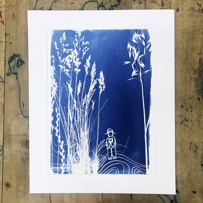 Cyanotype art, Read the Grass [5]
