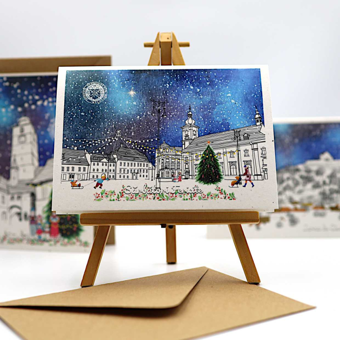 Felicitare de Craciun, Sibiu, Piata Mare [3]