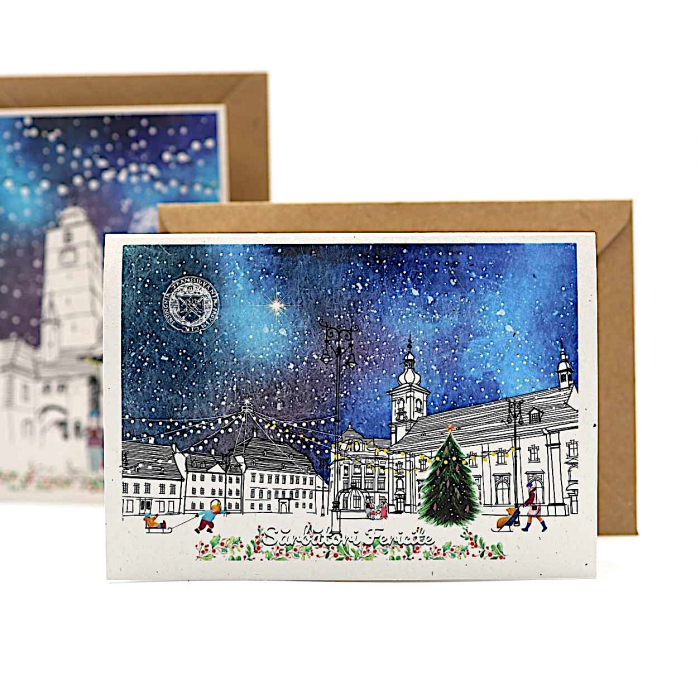 Felicitare de Craciun, Sibiu, Piata Mare [2]