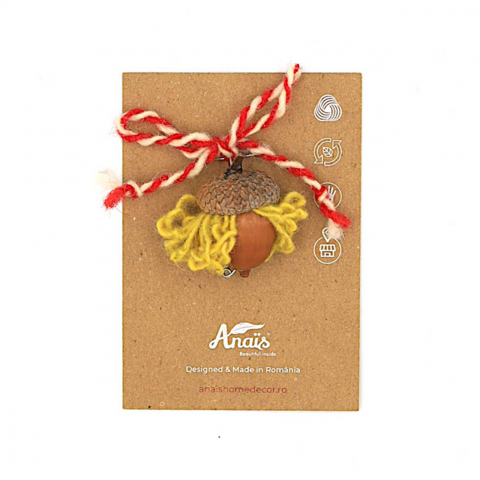 Mărțișor din lână românească | Fata Ghinda [2]