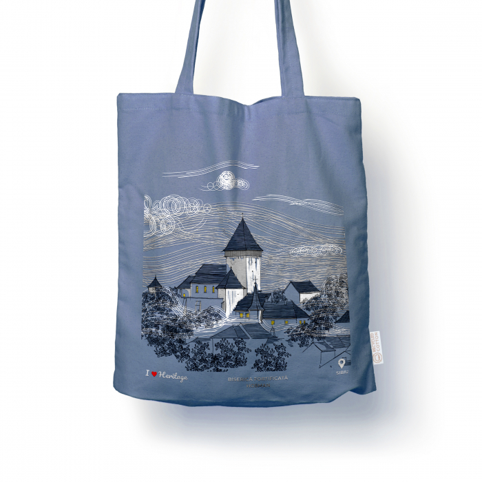 Traistă suvenir din bumbac reciclat | Ilustrație arhitectură | Hosman [1]