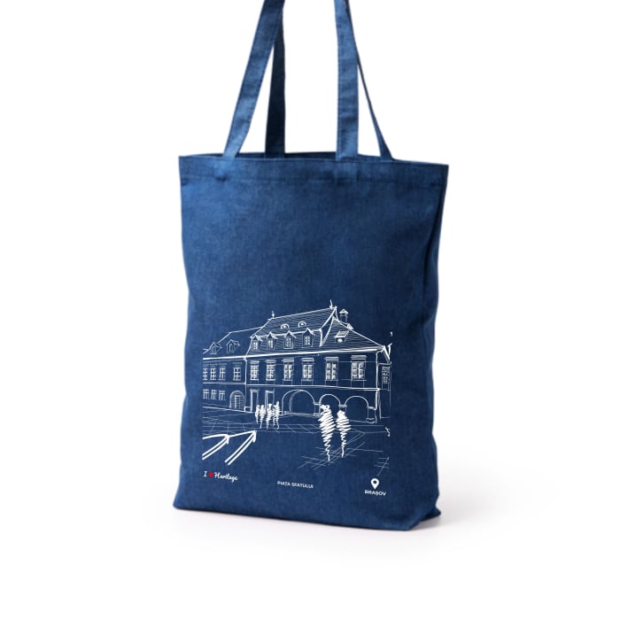 Traistă suvenir din bumbac reciclat | Ilustrație arhitectură | Catedrala Ortodoxă Brașov [2]