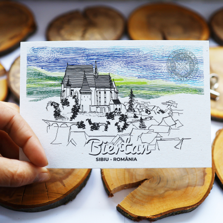 Carte postala Biertan, Sibiu, suvenir Transilvania [2]