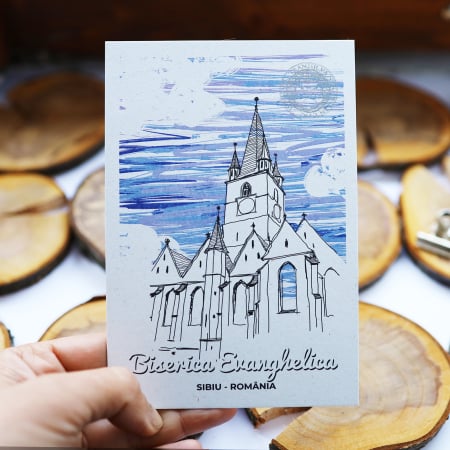 Carte postala Biserica Evanghelica, suvenir Sibiu [2]