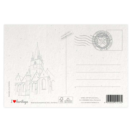 Carte postala Biserica Evanghelica, suvenir Sibiu [1]