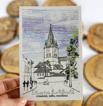 Carte postala Cisnadie, Sibiu, Biserica fortificata [4]