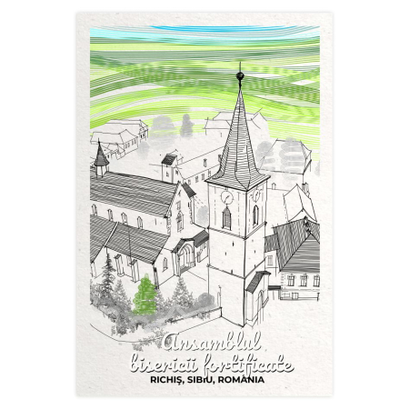 Carti Postale Sibiu - Carte postala Richis, Sibiu, Ansamlul Bisericii Fortiifcate