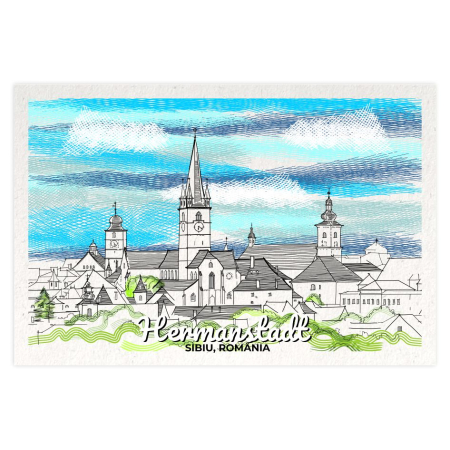 Carti Postale Sibiu - Carte postala Silueta Oras Sibiu