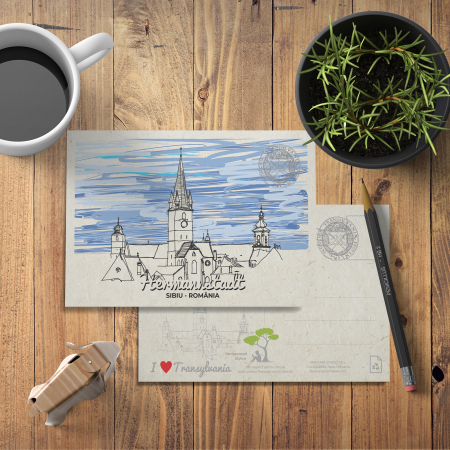 Carte postala Silueta Oras Sibiu [4]