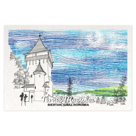 Carte postala Biertan, Sibiu, suvenir Transilvania