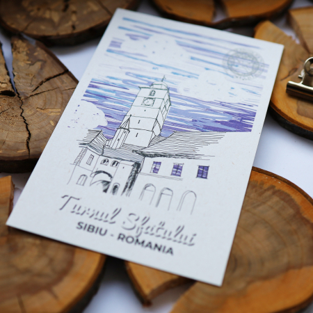 Carte postala model Turnul Sfatului, suvenir Sibiu [3]
