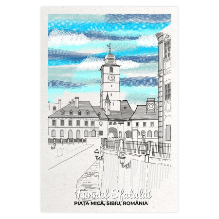Carti Postale Sibiu - Carte postala model Turnul Sfatului, suvenir Sibiu