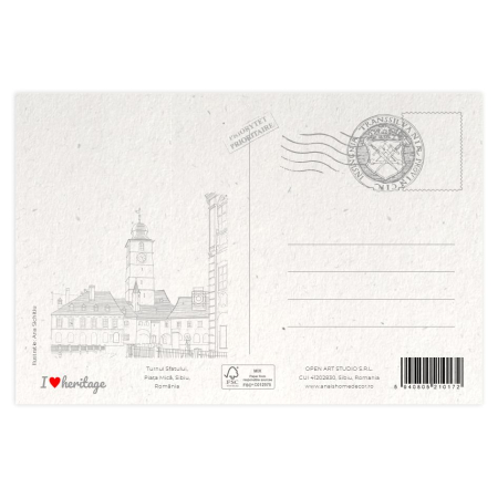 Carte postala model Turnul Sfatului, suvenir Sibiu [1]