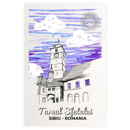 Carte postala model Turnul Sfatului, suvenir Sibiu [0]