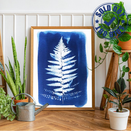 Nature's Tales Collection - Cyanotype art, Dancing Fern