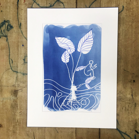 Cyanotype art, Read a Leaf [4]