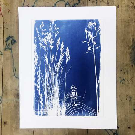 Cyanotype art, Read the Grass [4]