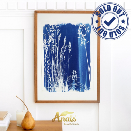 Nature's Tales Collection - Cyanotype art, Read the Grass