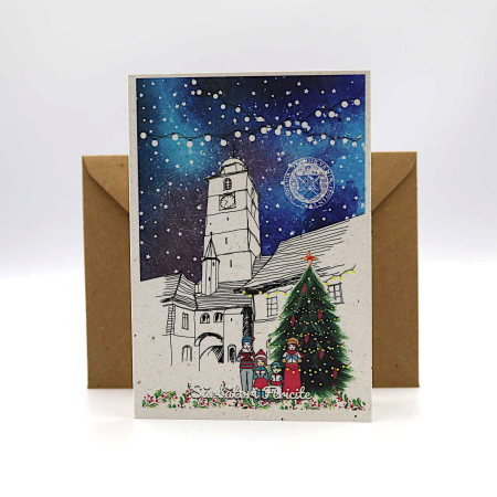 Felicitare de Craciun, Sibiu, Turnul Sfatului [1]