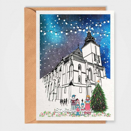 Felicitari de iarna - Felicitare de Craciun, Brasov, Biserica Neagra