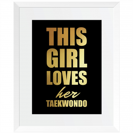 Tablou decorativ, motivational, Taekwondo, arte martiale, auriu stralucitor Anais, inramat, 24x30 cm [3]