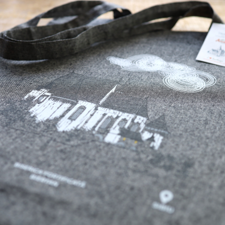 Traistă suvenir din bumbac reciclat | Ilustrație arhitectură | Biertan [2]