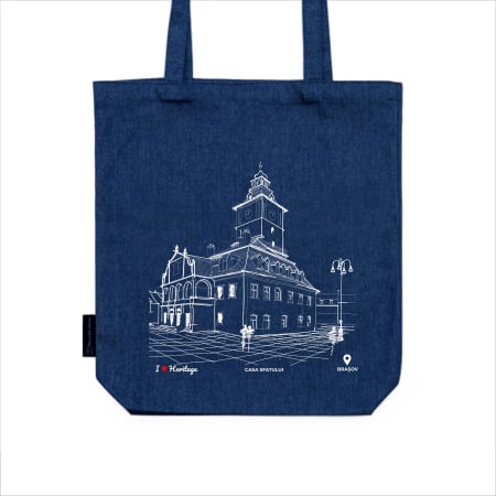 Traistă suvenir din bumbac reciclat | Ilustrație arhitectură | Casa Sfatului Brașov [0]
