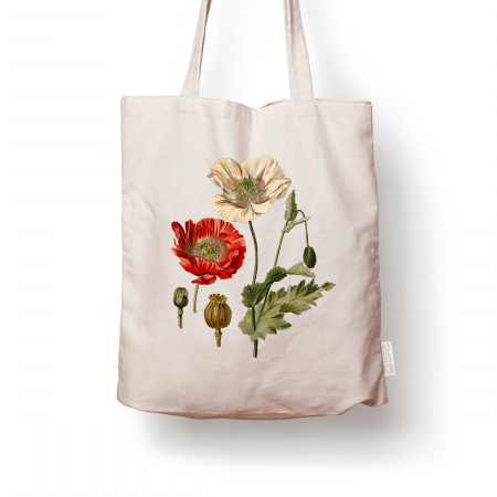Sacose ilustratie botanica vintage - Sacosa bumbac reciclat | Mac | Anais