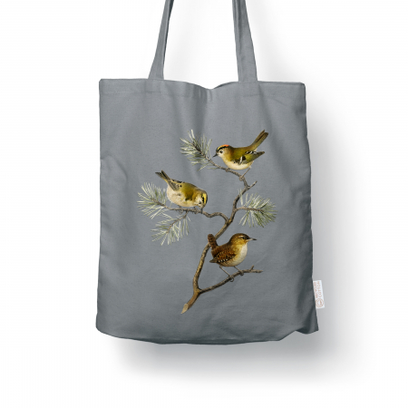 Sacose ilustratie botanica vintage - Sacosa bumbac reciclat | Pasari in pin | Anais