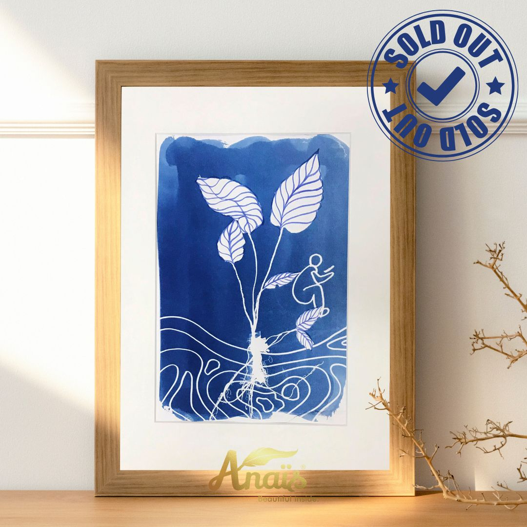 Cyanotype art, Read a Leaf