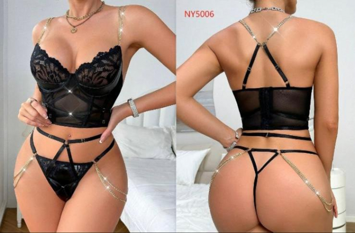 Set Lenjerie Golden - Negru [1]