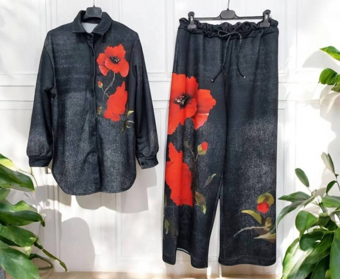 Set Poppy Flowers - Negru [4]