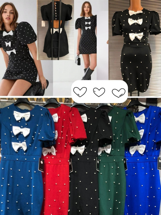 Rochie Elegantă cu Perle și Fundițe [1]