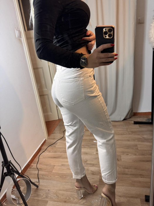 Blugi albi MOM fit - Demmis [3]
